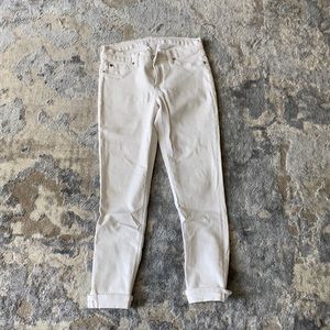 Hudson white straight leg crop jeans